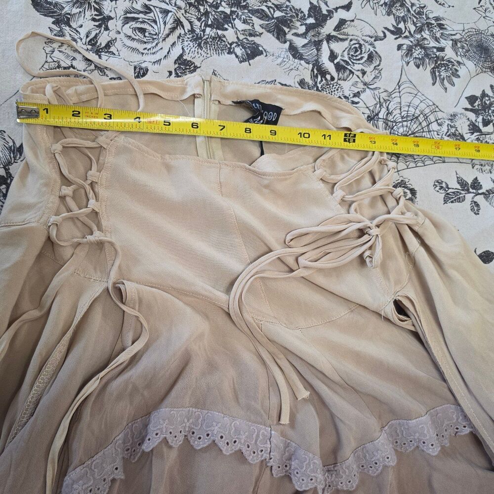 Dolls Kill Current Mood Dip Dye Asymmetrical Hem Skirt - Picture 6 of 10